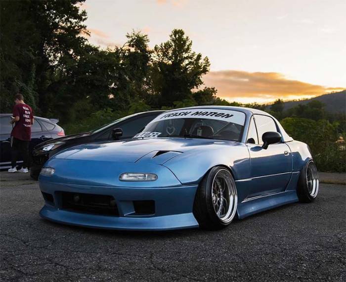 KBD Urethane - Mazda Miata Deuce Style KBD Urethane Side Skirts Body Kit 37-6072