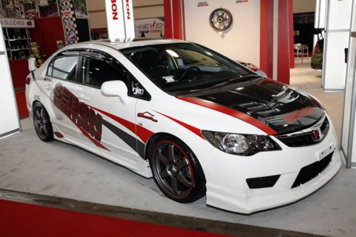 Seibon - Honda Civic 4dr TS Seibon Carbon Fiber Body Kit- Hood!!! HD0607HDCV4DJ-TS