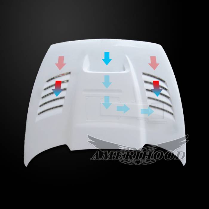 AmeriHood - Dodge Ram 3500 SSK-Style AmeriHood Ram Air Hood DR94AHSSKFHW35