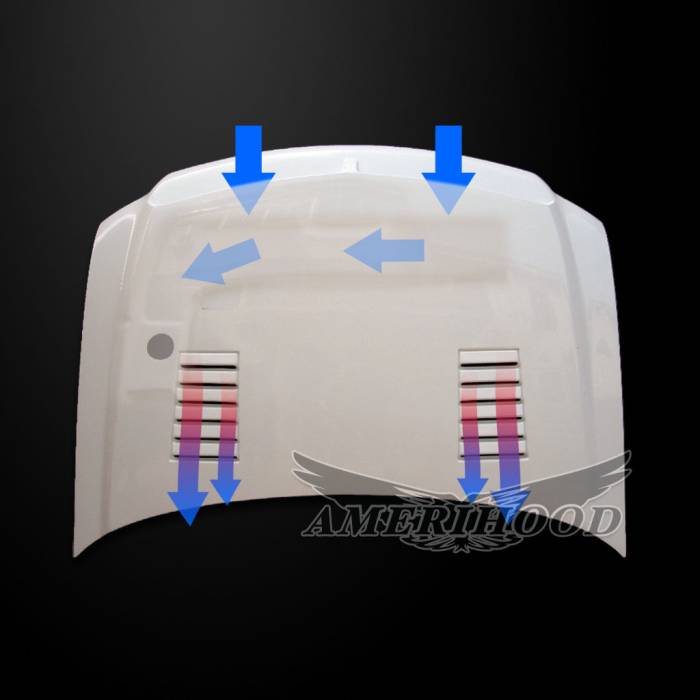 AmeriHood - Ford F-250 E-Style AmeriHood Ram Air Hood F2597AHTE2FH