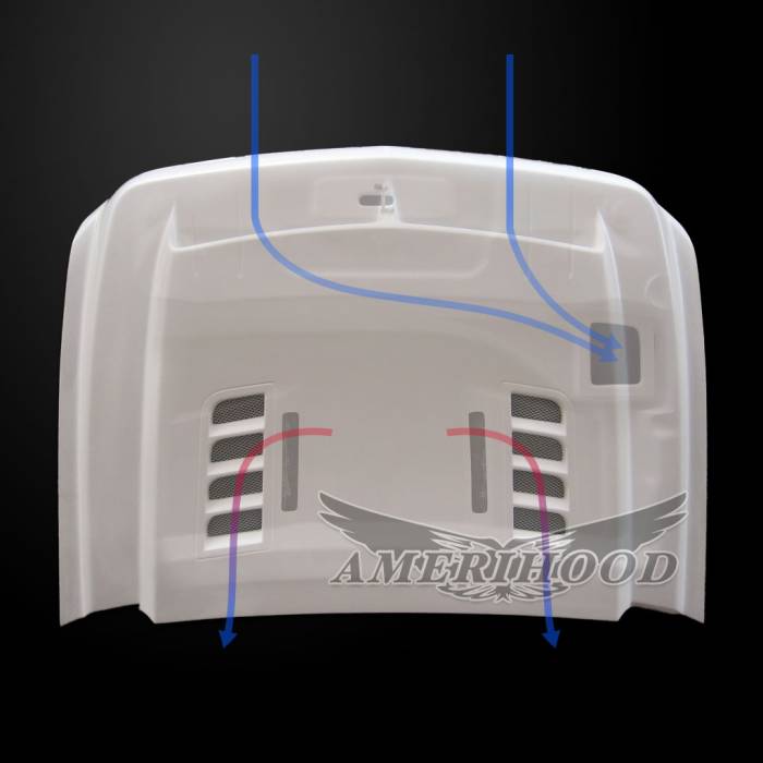 AmeriHood - Chevrolet Silverado 3500 E-Style AmeriHood Ram Air Hood CS07AHTEFHW35