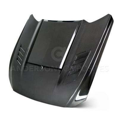 Anderson Carbon - Ford Mustang Anderson Composites Fiber Body Kit Ram Air Hood AC-HD15FDMU-AB-DS
