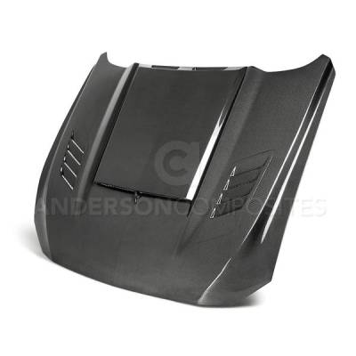 Anderson Carbon - Ford Mustang Anderson Composites Fiber Ram Air Hood AC-HD18FDMU-AB-DS