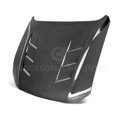 Anderson Carbon - Ford Mustang Heat Extractor Anderson Composites Fiber Hood AC-HD18FDMU-SA-DS