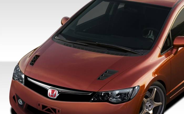 Duraflex - Honda Civic 4DR Duraflex JDM R-Spec Conversion Hood - 1 Piece - 108237