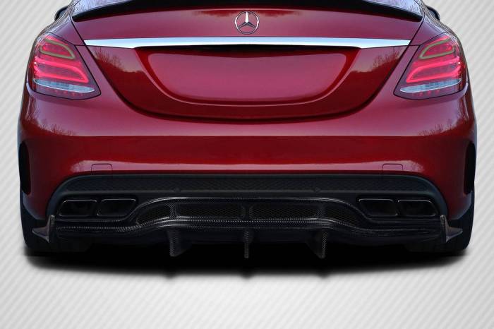 Carbon Creations - Mercedes C Class Weaver Carbon Fiber Rear Bumper Diffuser Body Kit 118172