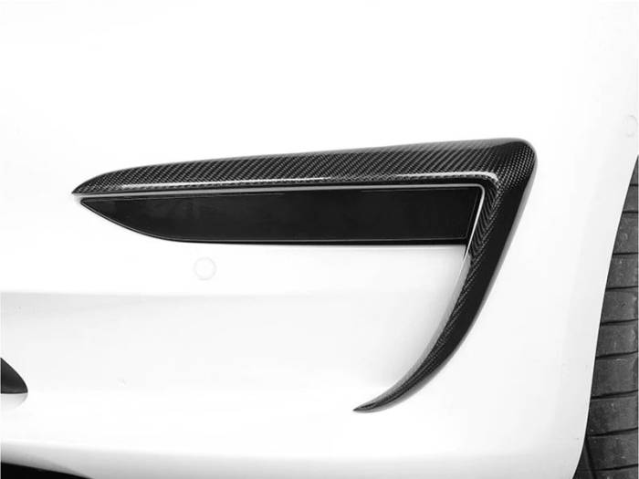 RW Carbon - Tesla Model 3 Carbon Fiber Front Bumper Trims tesla017