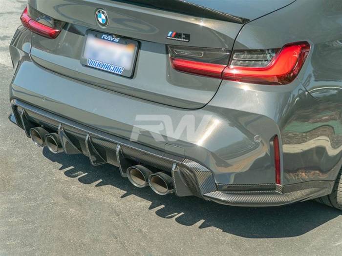 RW Carbon - BMW G80 M3 OEM Style Carbon Fiber Diffuser bmwg8003