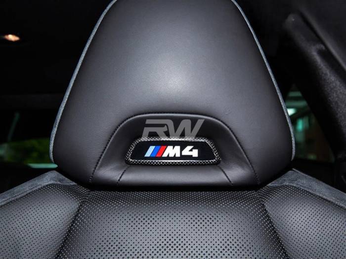RW Carbon - BMW M Carbon Fiber Seat Emblem Cover - Standard M Seats bmwg87047-1