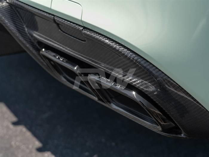RW Carbon - Mercedes C63 AMG Style Chrome/Black Exhaust Tips mercw20531