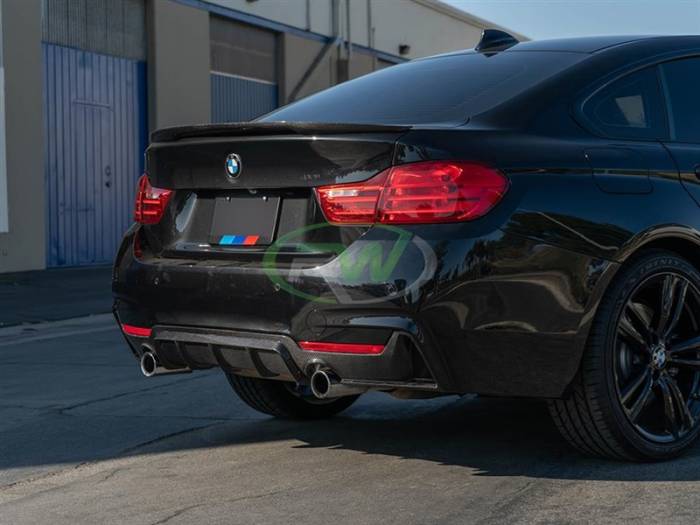 RW Carbon - BMW F32 F33 F36 Perf. Style CF Diffuser: Dual Outlet - 435i, 440i bmwf32010-1