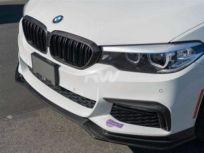 RW Carbon - BMW G30 EC Style Carbon Fiber Front Lip w/ SLiPLO bmwg30011-1