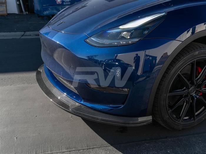 RW Carbon - Tesla Model Y Carbon Fiber Front Lip Spoiler tesla011