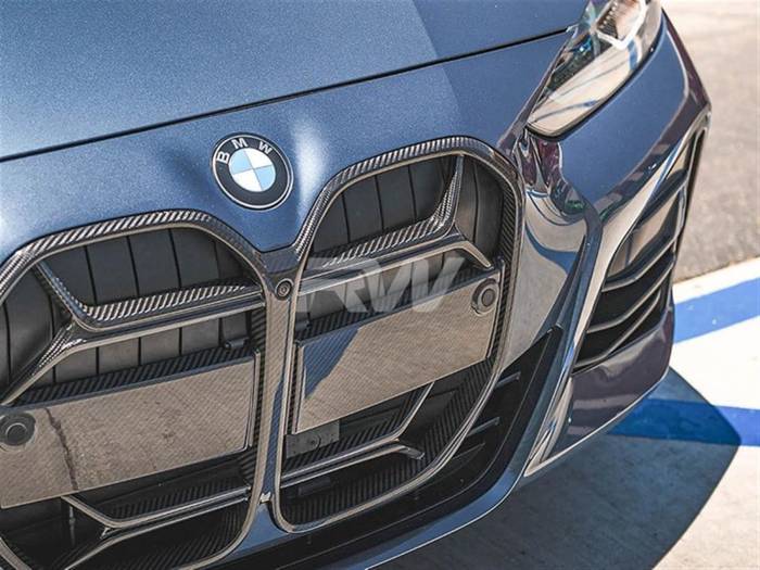 RW Carbon - BMW i4 Carbon Fiber CSL Style Grille w/o TJA bmwi4004-2