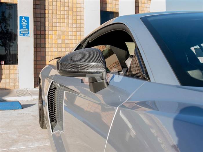 RW Carbon - Audi R8 4S Carbon Fiber Mirror Cap Replacements audir805-nbs