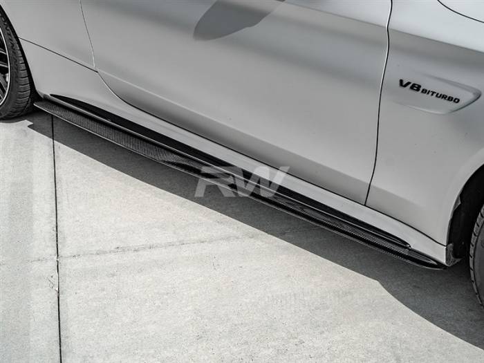 RW Carbon - Mercedes W205 GTX CF Side Skirt Extensions mercw20511