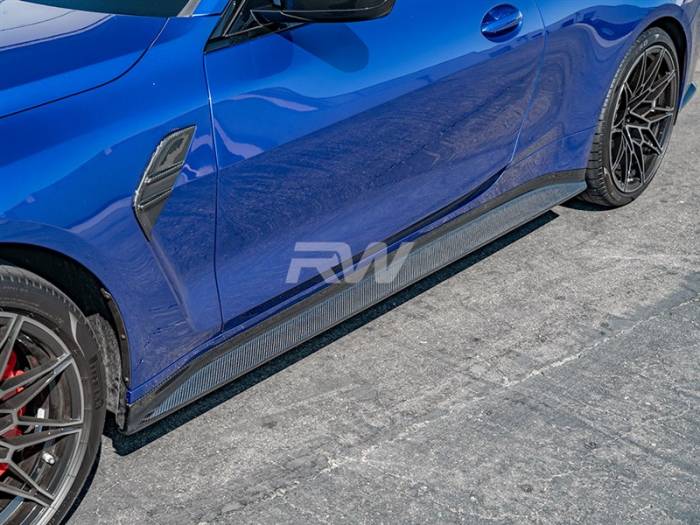 RW Carbon - BMW G82/G83 M4 3D Style Carbon Fiber Side Skirts bmwg82013