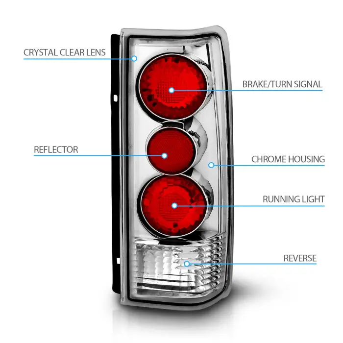 4 Car Option - GMC Safari 4 Car Option Altezza Taillights - Chrome - LT-GA85A-KS