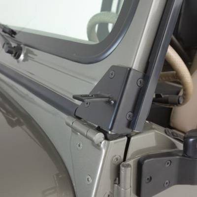 Jeep CJ7 Rampage Windshield Hinge Light Brackets - Stainless - 7489
