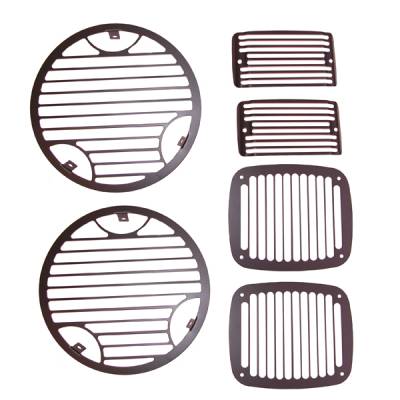 Outland Billet Stone Head Light Guard Kit - Black - 6 Piece - 7627