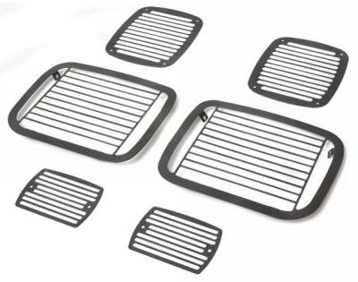 Jeep Wrangler Rampage Stoneguard Set - Billet - Black - 7627