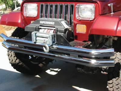 Jeep CJ Rampage Double Tube Bumper - Front & Rear without Hoop - Stainless Steel - 8449