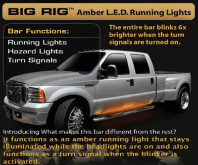 Recon 62 Inch Big Rig LED Running Light Body Kit in Amber - 26414