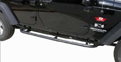 Jeep Wrangler Rampage SRS Side Bar Retractable Rockslider Step - Textured Finish - 76632