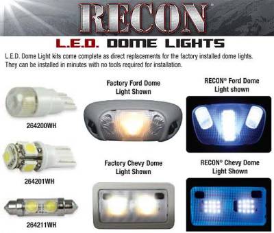 Recon - Ford Mustang Recon LED Dome Lights - 264166 - Image 1