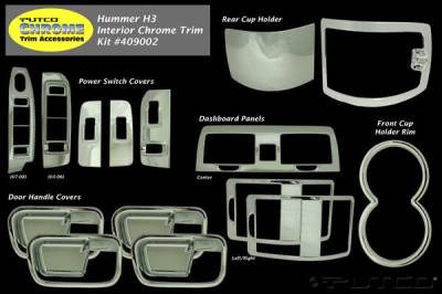 Hummer H3T Putco Exterior Chrome Accessory Kit - 15PC - 409002