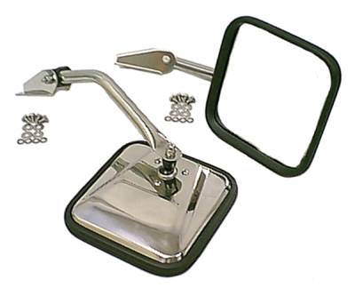 Rugged Ridge Side Mirror - Right Convex - Pair - Stainless Steel - Right - 11005-02