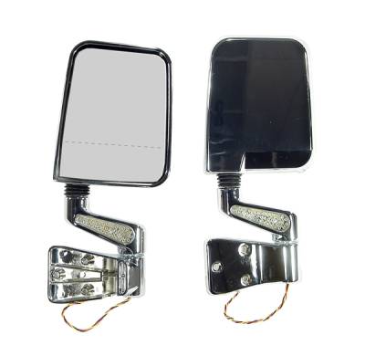 Rugged Ridge LED Mirror - Pair with Dual Focal Point on Right Lens - Chrome - Left - 11016-02