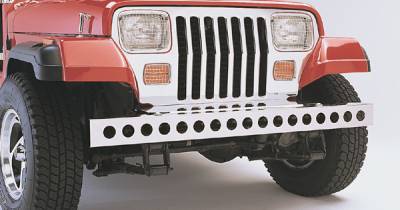 Rugged Ridge Front Bumper Treatment with Holes - Stainless Steel - 11107-02