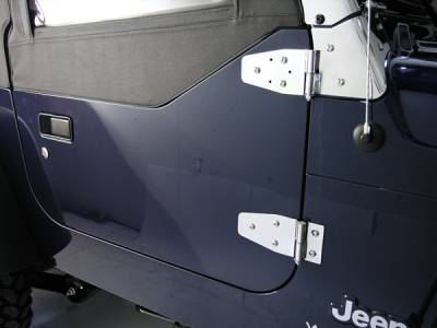 Rugged Ridge Door Hinge Kit - For Use with Half or Full Doors - 4 Piece - Stainless Steel - Front - 11113-02