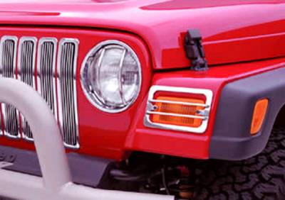 Rugged Ridge Euro Guard Kit - Headlight & Turn Signal Guard - Stainless Steel - 11142-03