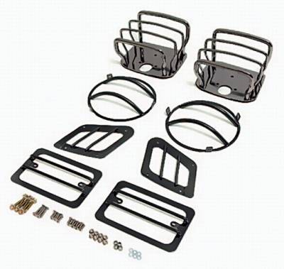 Rugged Ridge Euro Guard Kit - Headlight & Taillight & Side Marker Guard - Black Chrome - 11180-05