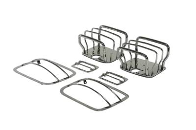 Rugged Ridge Euro Guard Kit - Headlight & Taillight & Side Marker Guard - Black Chrome - 11180-06