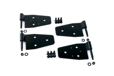 Rugged Ridge Door Hinge Kit - For Use with Half or Full Steel Doors - 4 Piece - Black - Front - 11202-01