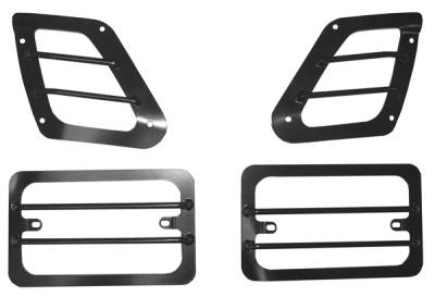 Rugged Ridge Euro Guard Kit - Turn Signal & Side Flare Guard - Front - 4 Piece - Black - 11231-01