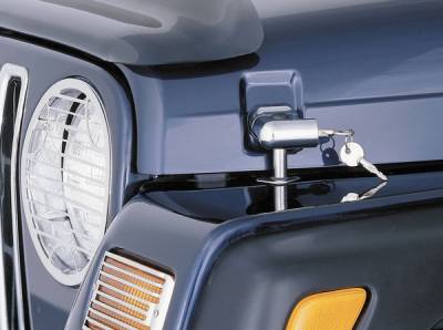 Rugged Ridge Locking Hood Catch - Pair - Chrome - 11302-03