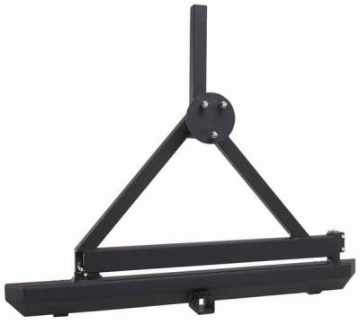 Rugged Ridge Classic Rock Crawling Rear Bumper with Tire Carrier - Textured Black - 11503-21