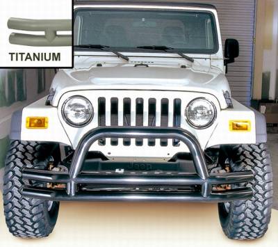 Outland Front Tube Bumper with Riser - Titanium - 11562-01