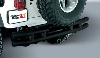 Outland Rear Tube Bumper with Hitch - Black - 11570-02