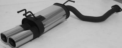 Nissan 300Z Remus Rear Silencer - Left Side with Dual Exhaust Tips - Square - 608091 0502L