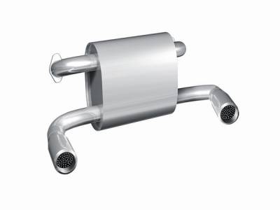 Ferrari 348 Remus Romulus Rear Silencer with Left & Right Exhaust Tip - Round - 198091 0596R