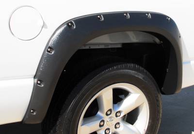 Dodge Ram Prestige Rear Pair RX Rivet Style Textured Fender Flare Set - RX203TB