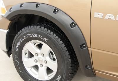Dodge Ram Prestige Rear Pair RX Rivet Style Textured Fender Flare Set - RX204TB