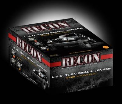 Jeep Wrangler Recon Round Front Turn Signal Lenses with Amber LED - Clear Lens - 264134CL