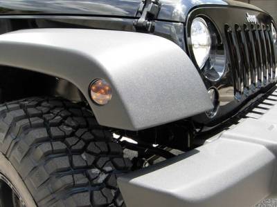 Recon - Jeep Wrangler Recon Round Front Fender Lenses with Amber LED - Smoked Lens - 264135BK - Image 2