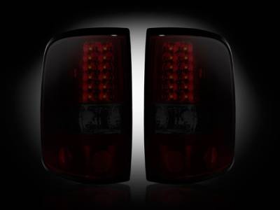 Ford F150 Recon Straight Side LED Taillights - Dark Red Smoked Lens - 264178RBK